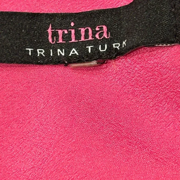 Trina Turk Nat Drawstring Shirt Dress Pink Geometric Print Size XS - Picture 14 of 16